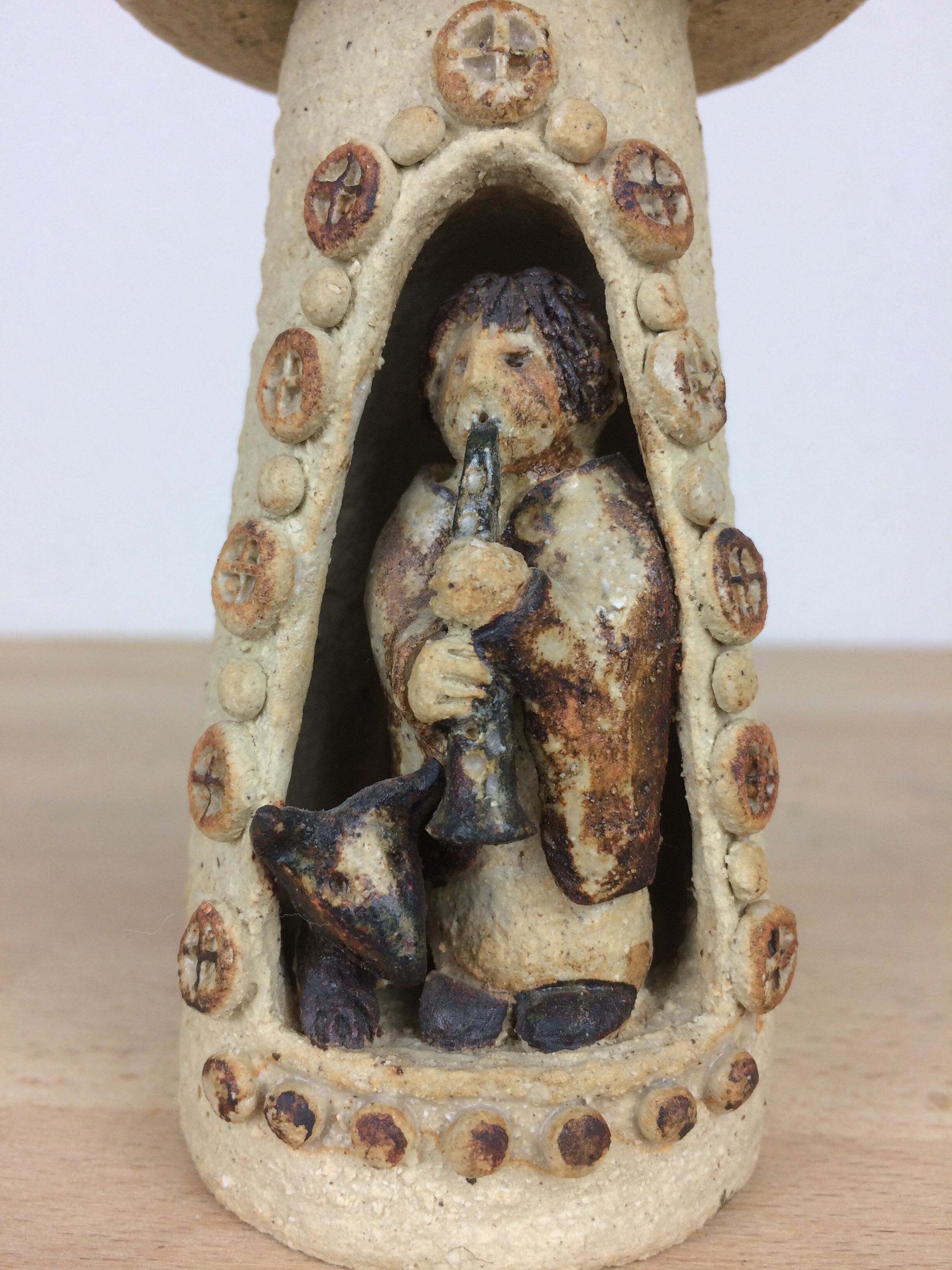 Ceramic candle holder 50 shepherd character and his dog