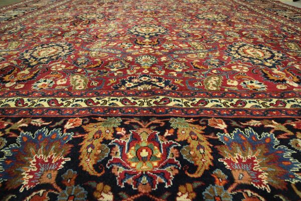 tapis en laine florale rouge fait à la main antique persan khorassan tapis - 295x376cm