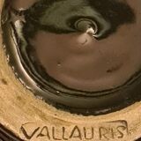 Vallauris black and pink ceramic vase