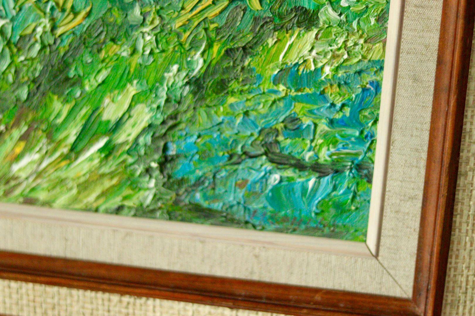 Original mid-century oil on canvas – "Vibrant Landscape"