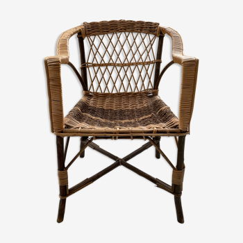 Popular rope, wicker and wood chair