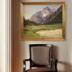 Peinture italienne vue de montagne de la Croda Rossa d'Ampezzo.