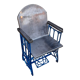 Electric blue metal armchair