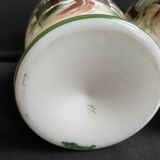 Pair of large hand-decorated opaline vases with marks on the heel – Napoleon III