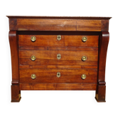 Antique chest of drawers with cross motifs, made entirely of solid walnut.
