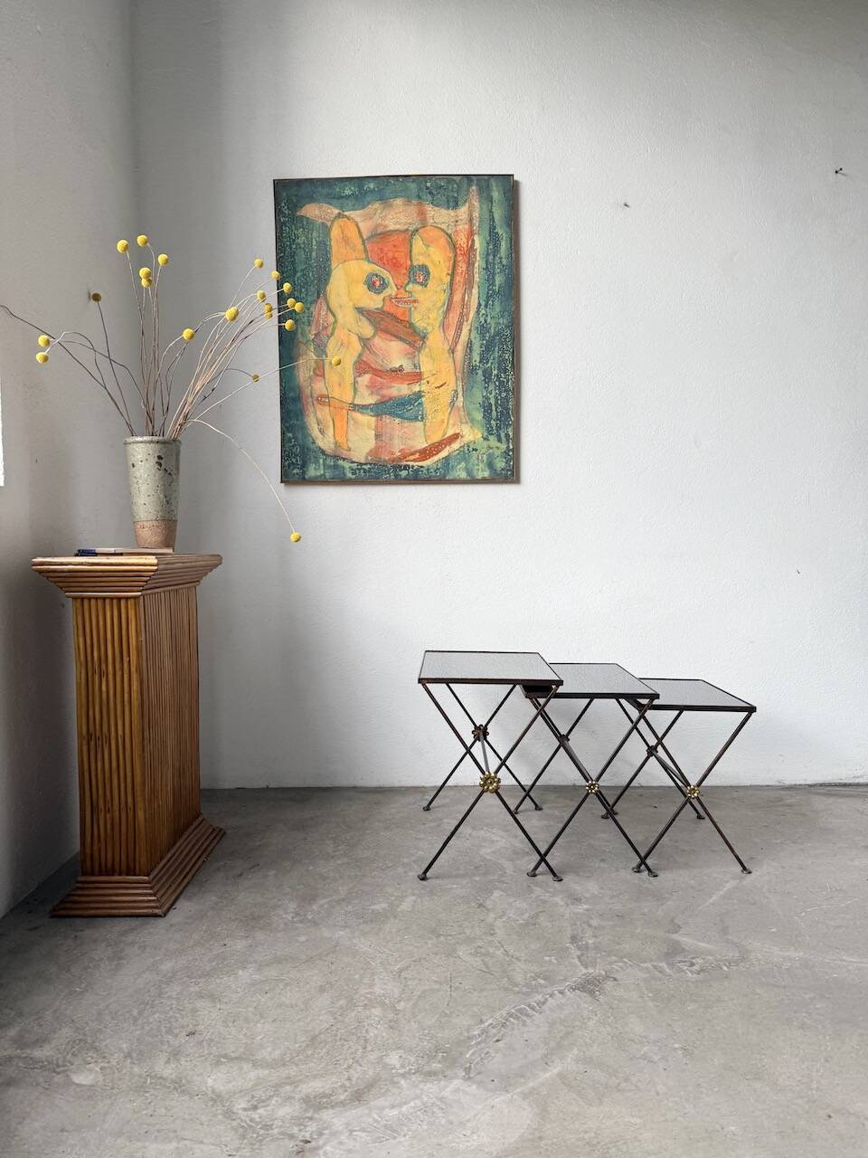 Adnet 1950s nesting tables trio