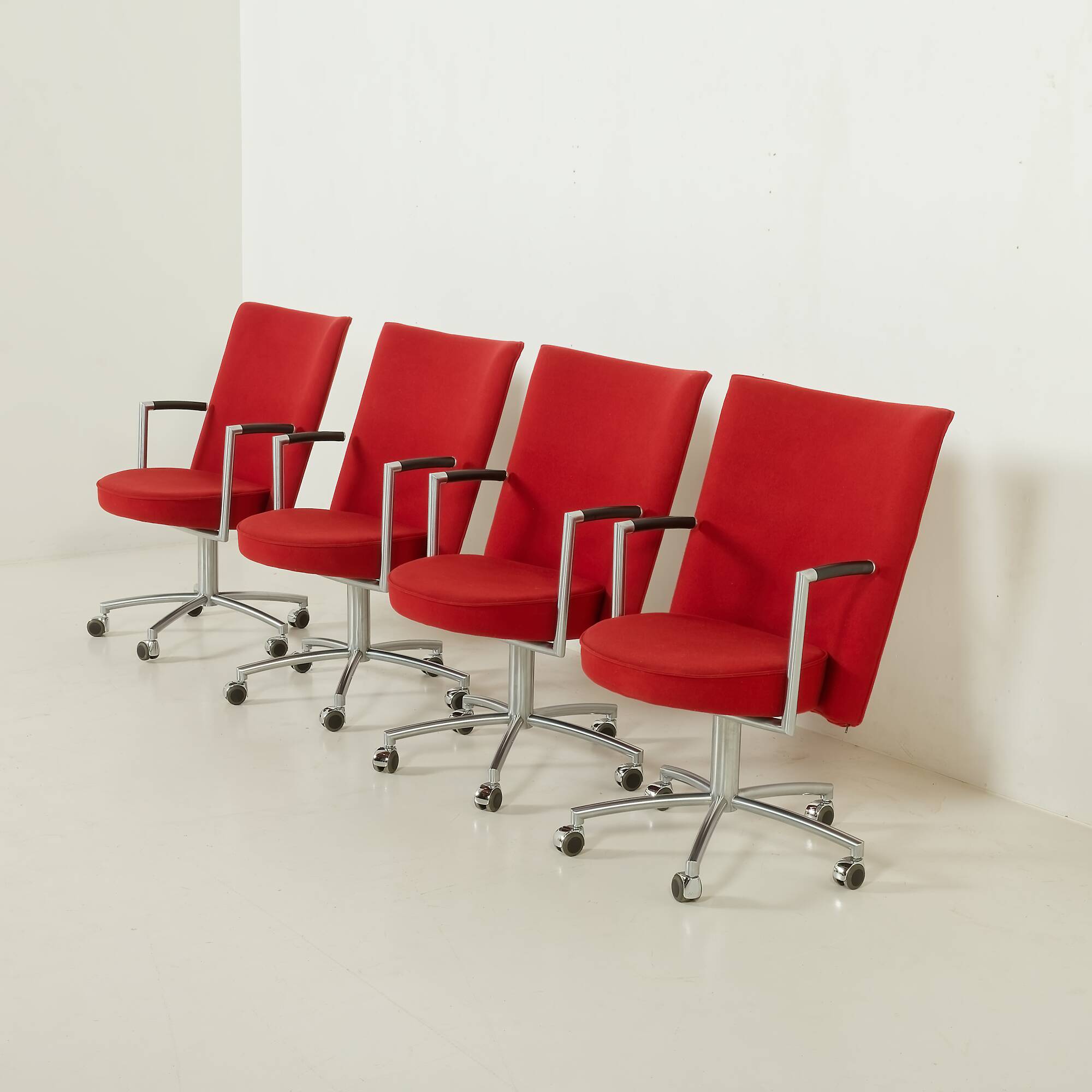Erik Jørgensen “Partner” chairs by J. Foersom & P. Hiort-Lorenzen, set of 4, Denmark, 1970s