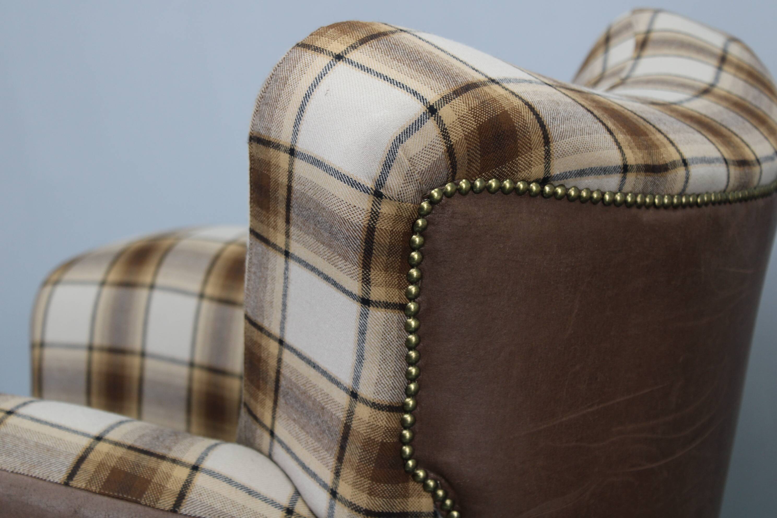 1940s Pair of Large Italian Club Armchairs