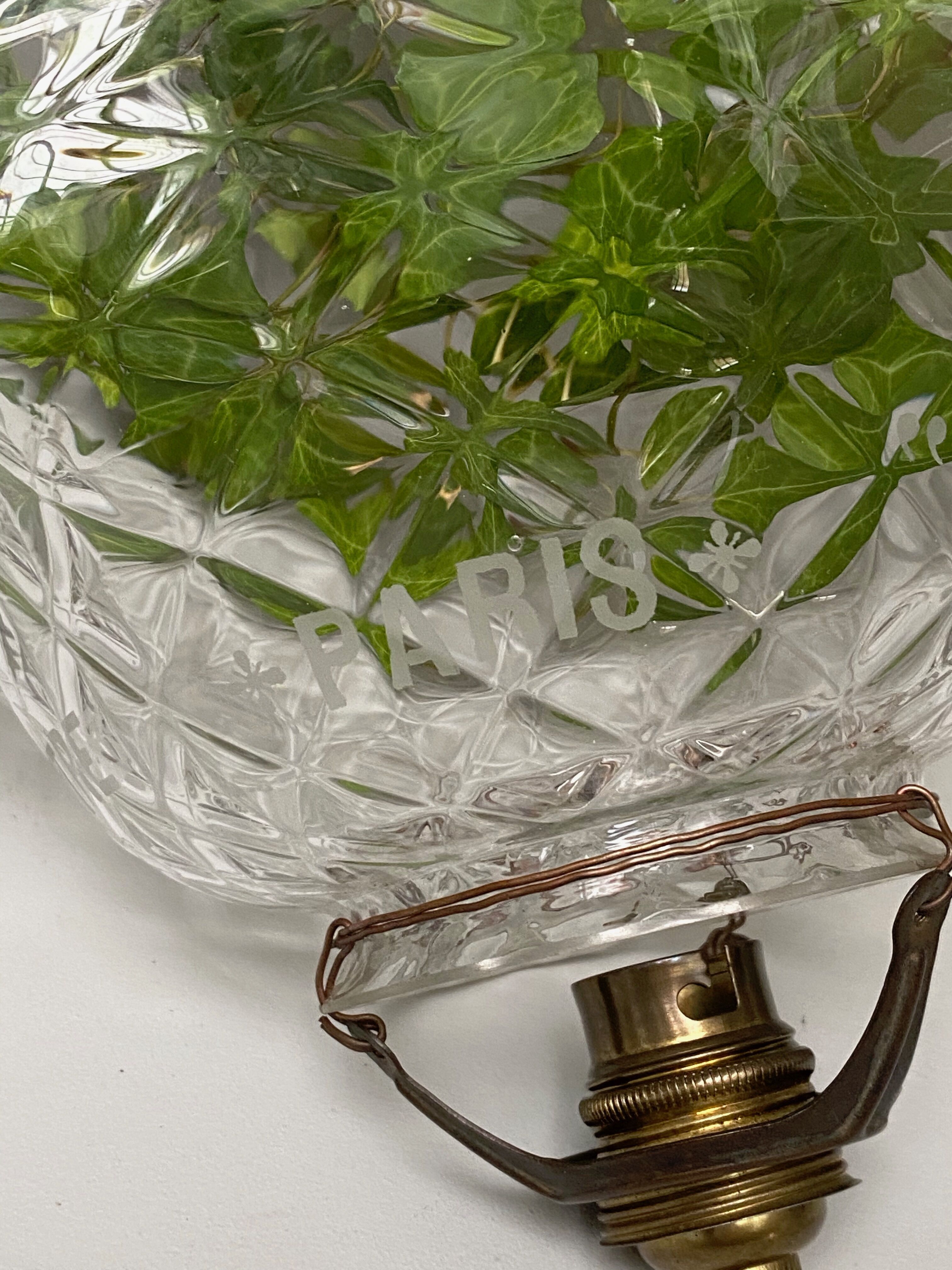 Antique glass suspension, Denayrouze lighting