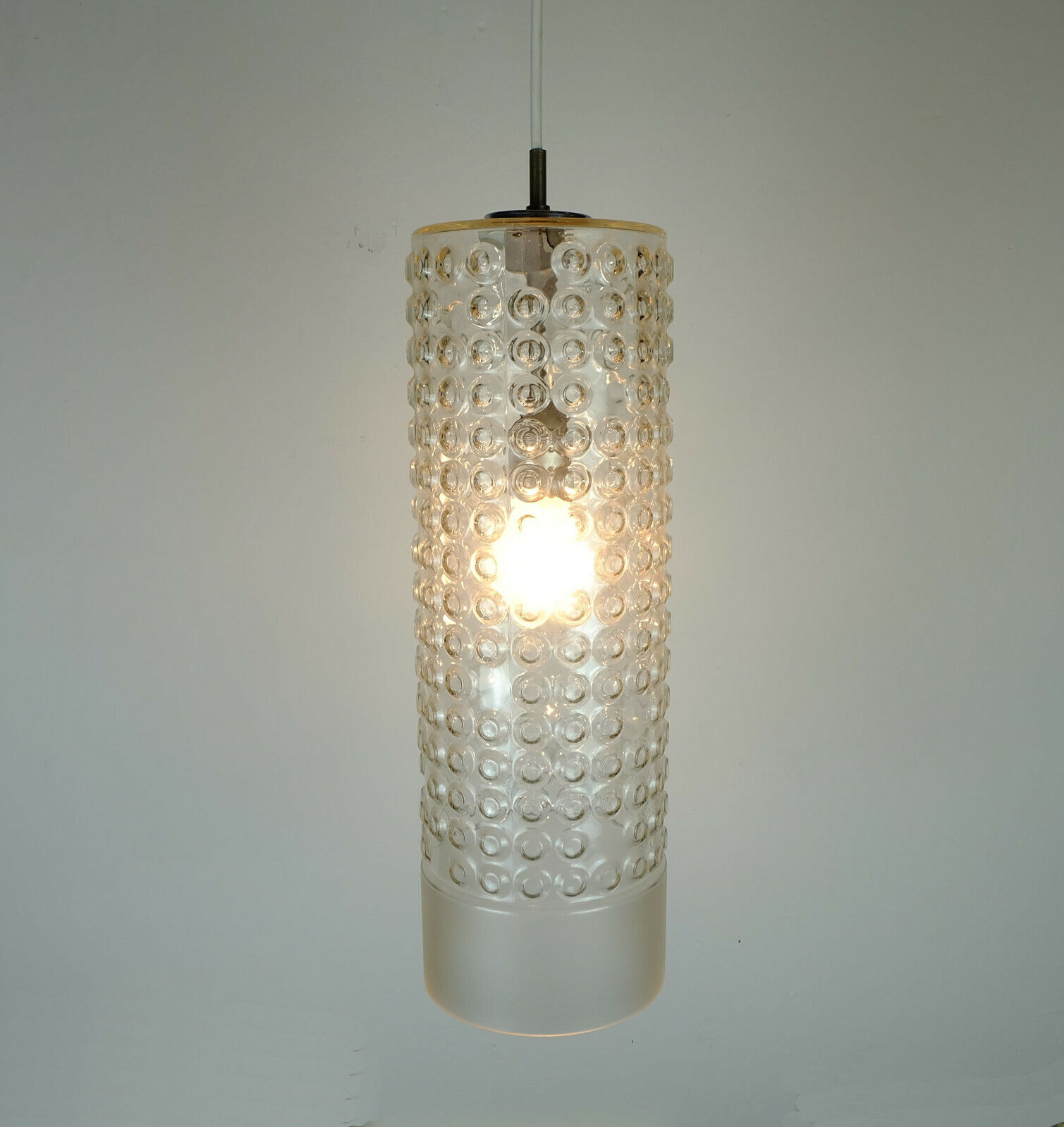 Cylindrical staff lamps pendant light bubble glass etched glass design rolf krueger 1967