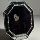 Octagonal faux bamboo mirror silver colour