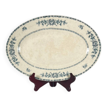 Oval patinated dish "Thermidor" Blue/green iron earth, late 19th century