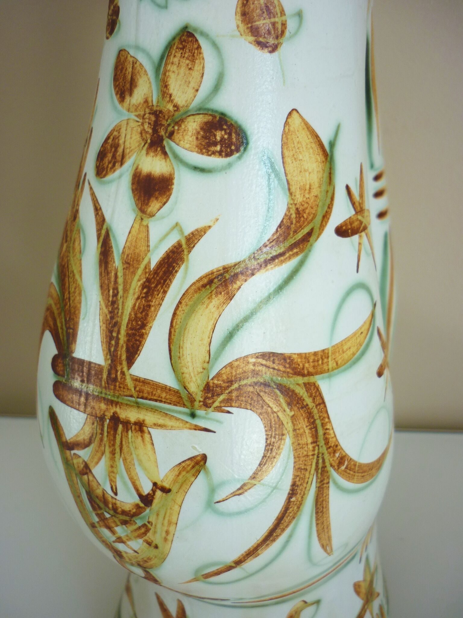 Zoomorphic ceramic pitcher vase from the 60s, signed Helguen Keraluc Quimper