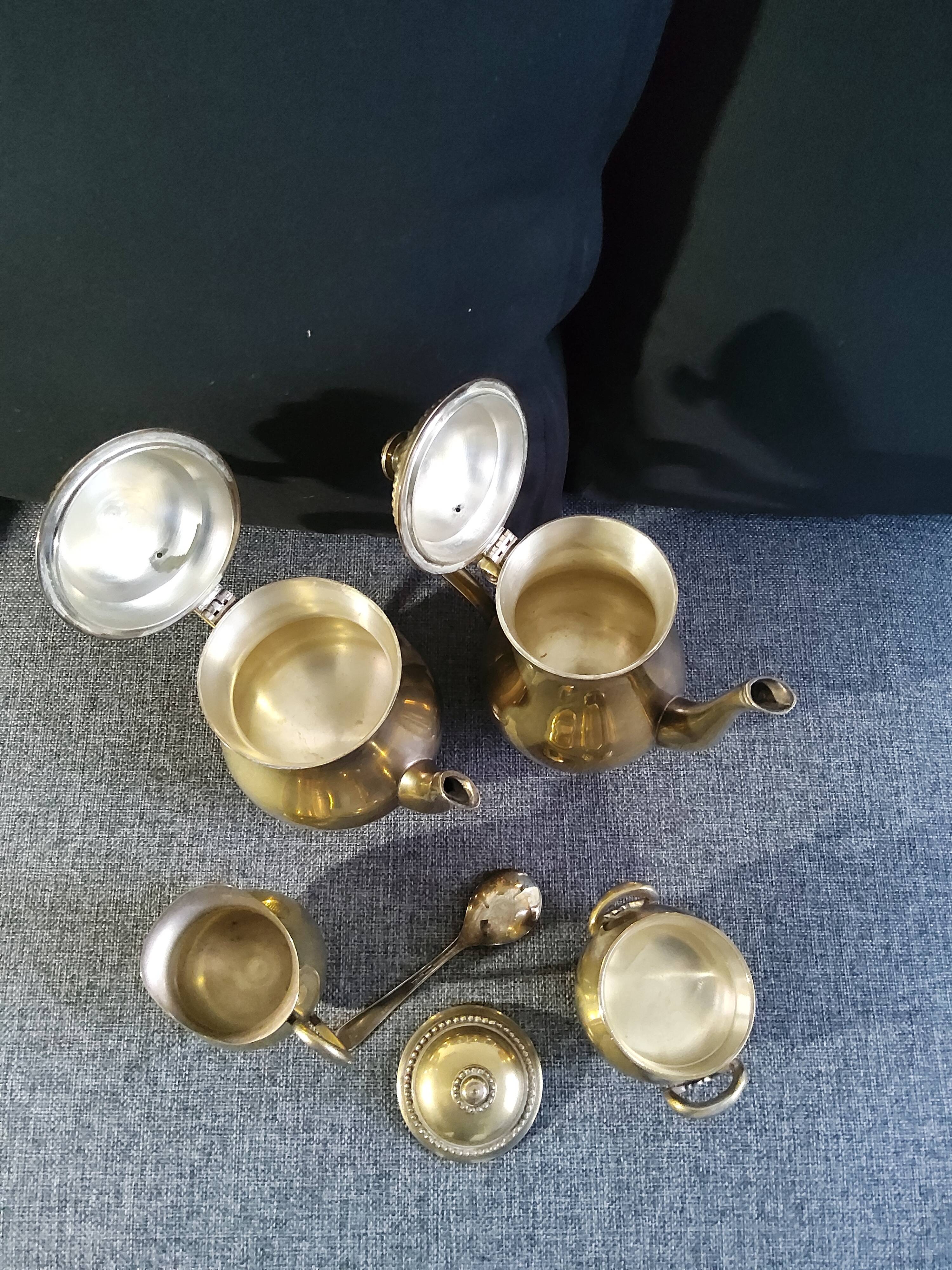 Tea service, coffee, silver metal