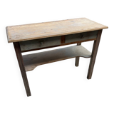Antique console table, patinated wood