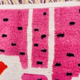 Hand-woven pink Berber rug