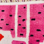 Hand-woven pink Berber rug