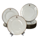 Service d’assiettes à bord doré, monogrammées | E. Bourgeois | Fin XIX