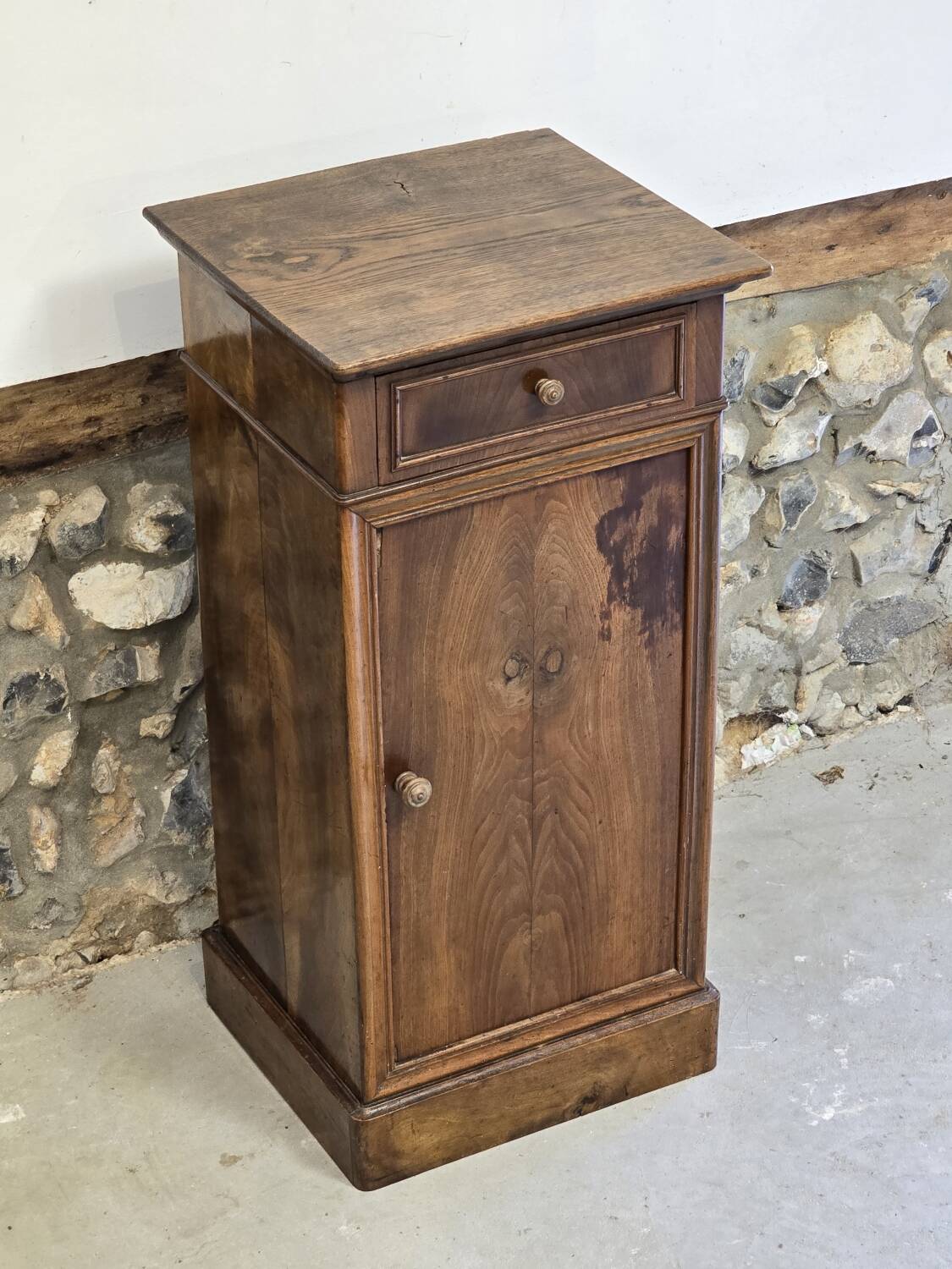 Small piece of furniture / bedside table in burr walnut