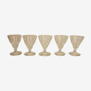 5 anciens verres à pied de style art déco