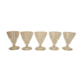 5 anciens verres à pied de style art déco