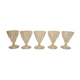 5 old art deco style foot glasses
