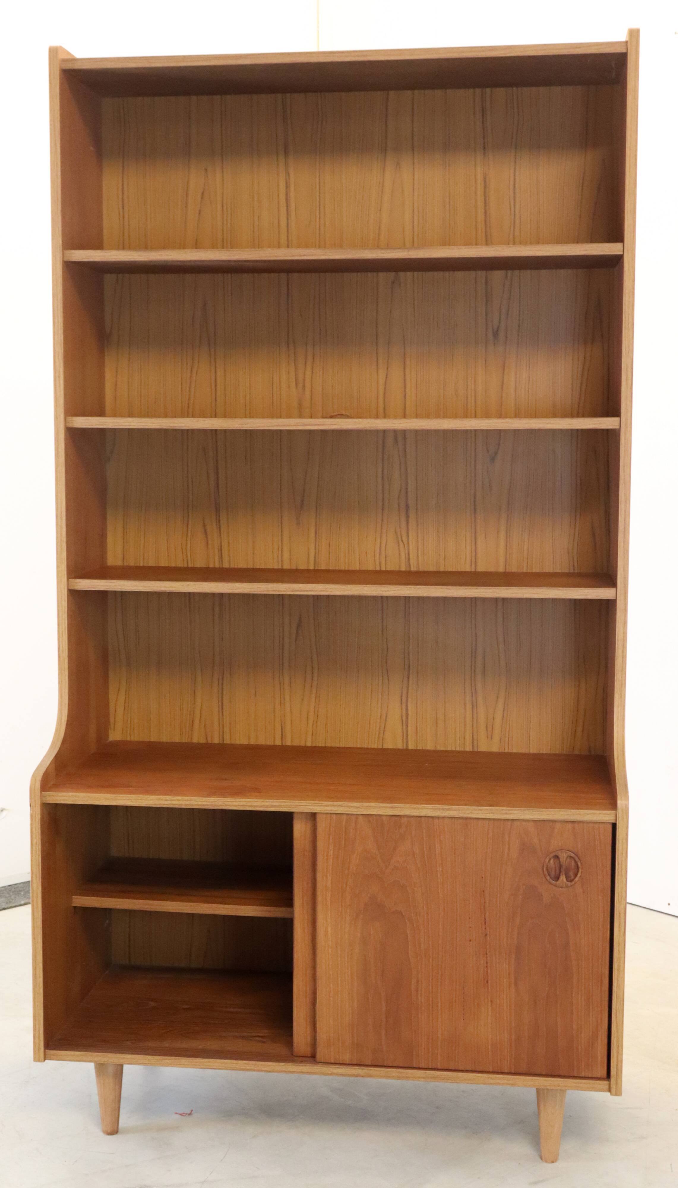 vintage bookcase with full on storage space.