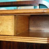 Veneer Rosewood and Maple Vanity with Bakelite Handles