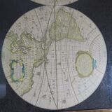 1970s Maison Jansen Campaign Style Coffee Table World Atlas Map