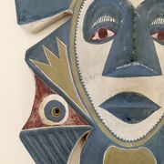 Painted terracotta wall mask