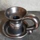 1950s iridescent black ceramic hand candle holder