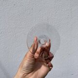 Pair of transparent glass candlesticks