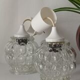 Pair of vintage bubble glass suspensions