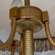 Vintage brass floor lamp in scale and opaline 1950