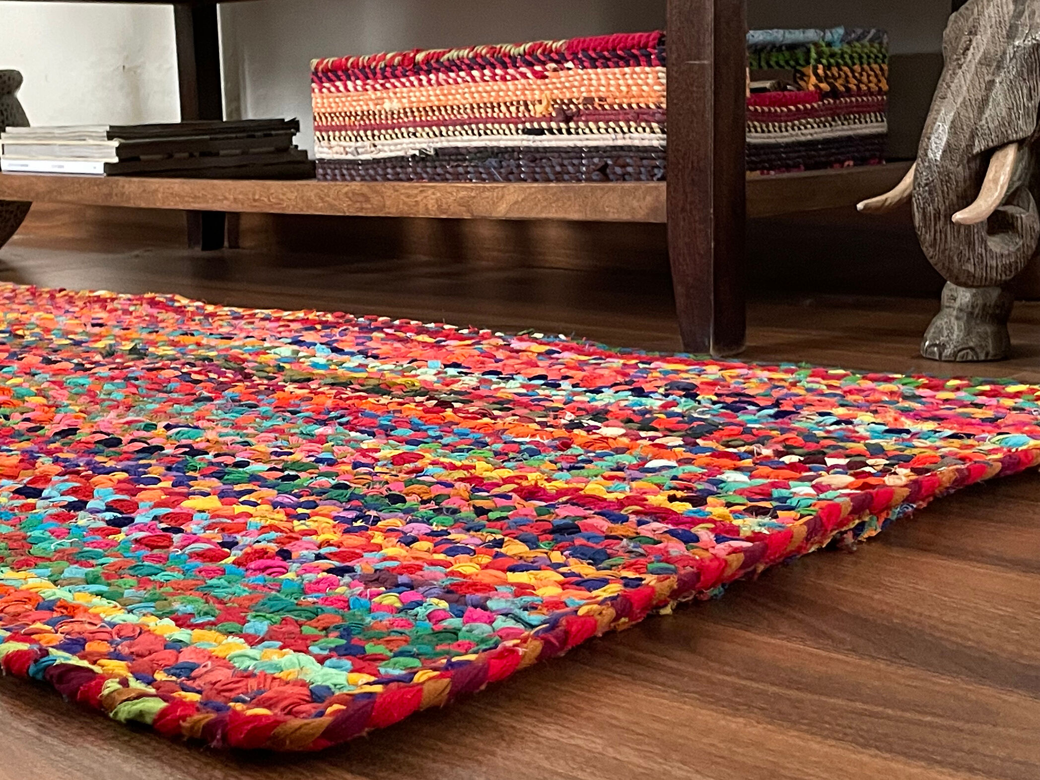 Cotton handwoven carpet