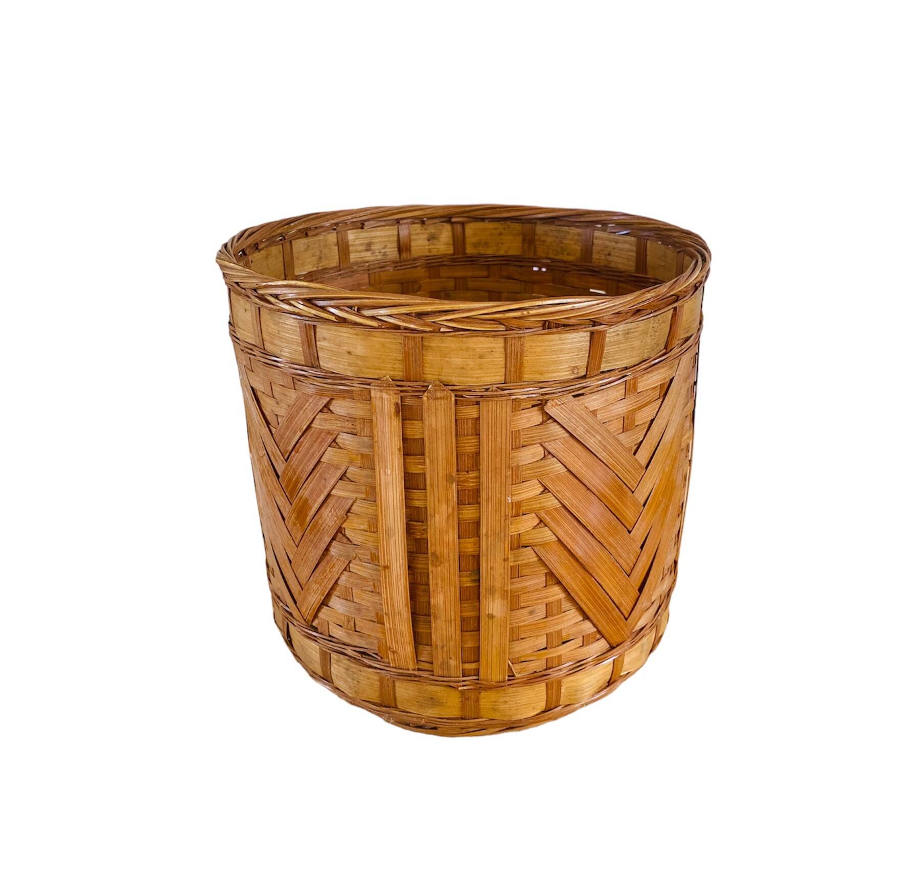 Panier tressé / cache pot vintage