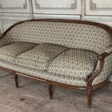 Louis XVI Basket Bench In Carved Beech On 7 Feet 18th Century