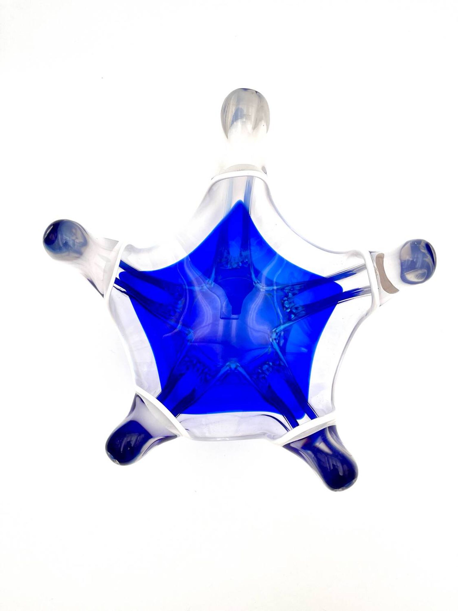Cup Hospodka Chřibská Cristal Bohême Bleu Cobalt and Opaline Circa 60