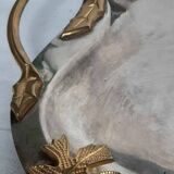plateau argent laiton retro annees 1960
