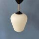 Small opaline glass pendant light, inverted tulip, Mid-Century.