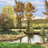 Green landscape signed in 2012