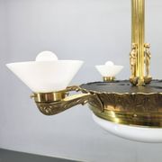 Art Deco chandelier with glass shade, Czechoslovakia, 1930s