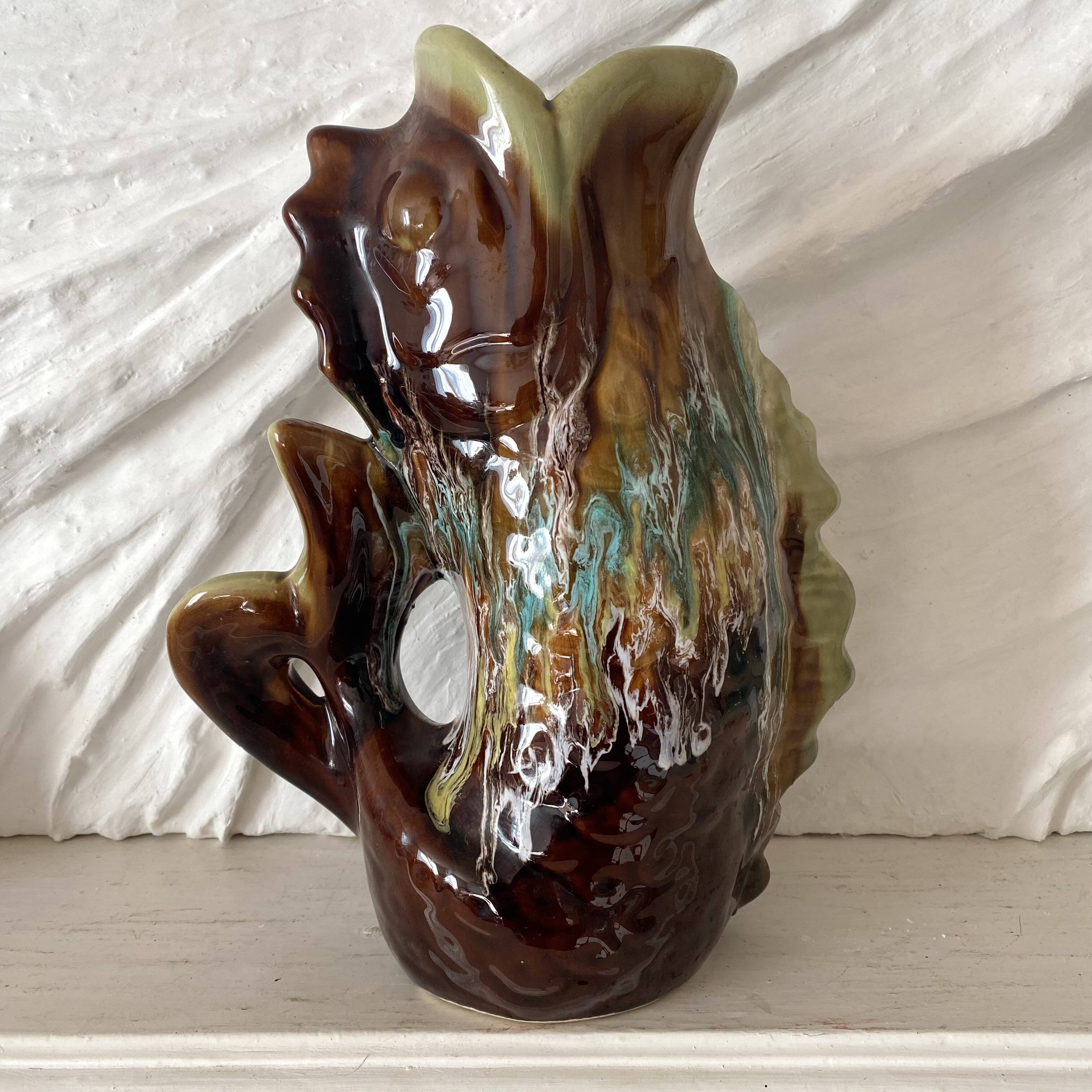30 cm fish vase, 1970s zoomorphic vase.