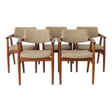 5 Erik Kirkegaard Chairs, 1960s, Vintage, for Glostrup, model GM11, Danish, Teak