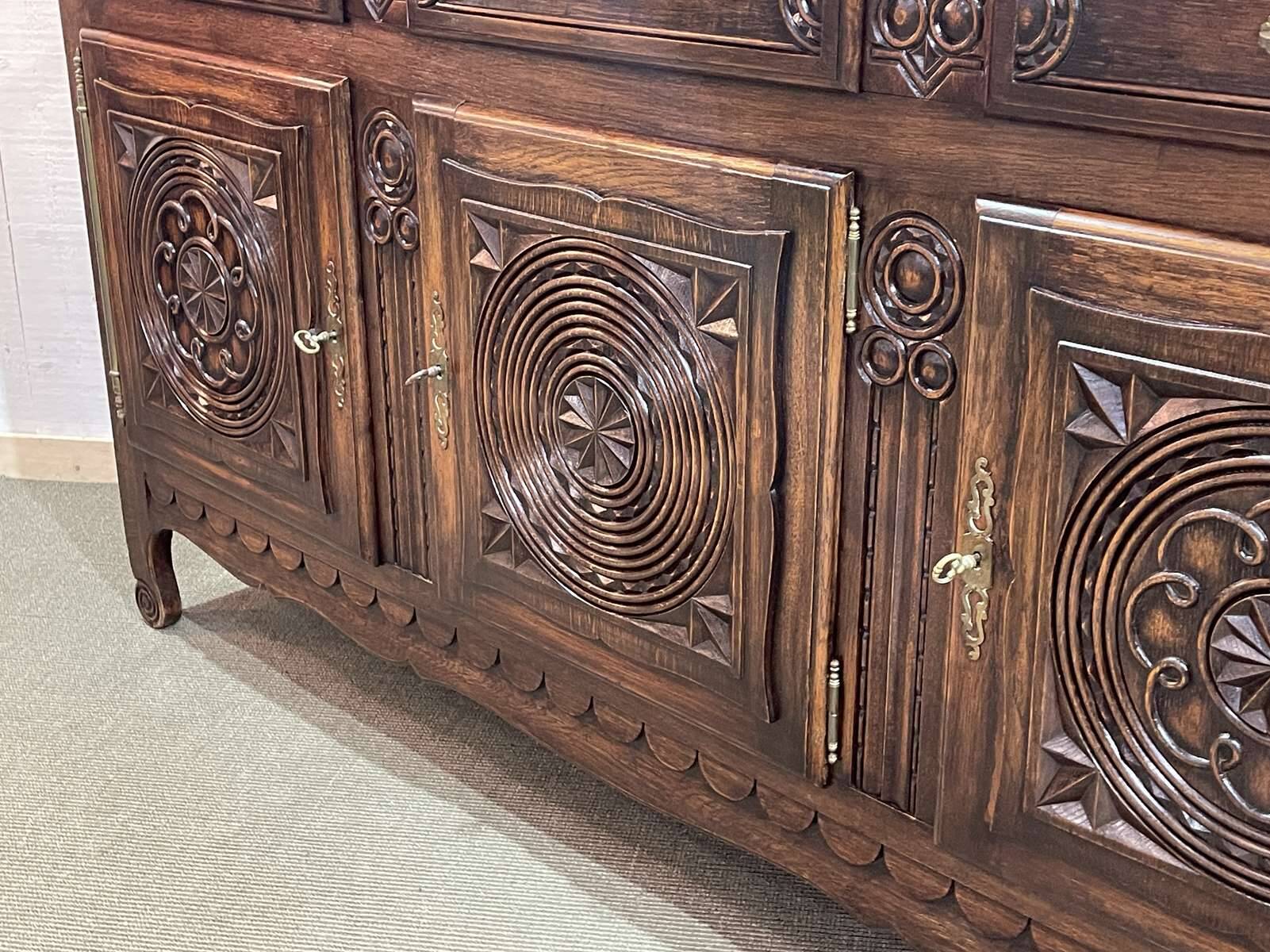 1950s oak sideboard in the style of Robert Micheau Vernez