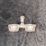 Octagonal glass salt cellar