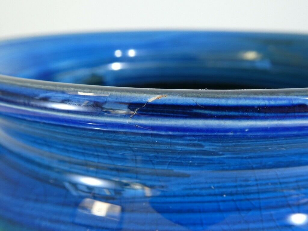 Aldo Londi ceramic ball vase Bitossi Riminu blu