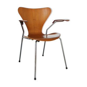 Fauteuil teck 3270 série papillon Arne Jacobsen pour Fritz Hansen, vintage 1964