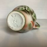 Old vase jug shape green and orange flowers