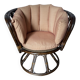 Vintage rattan and wicker swivel chair